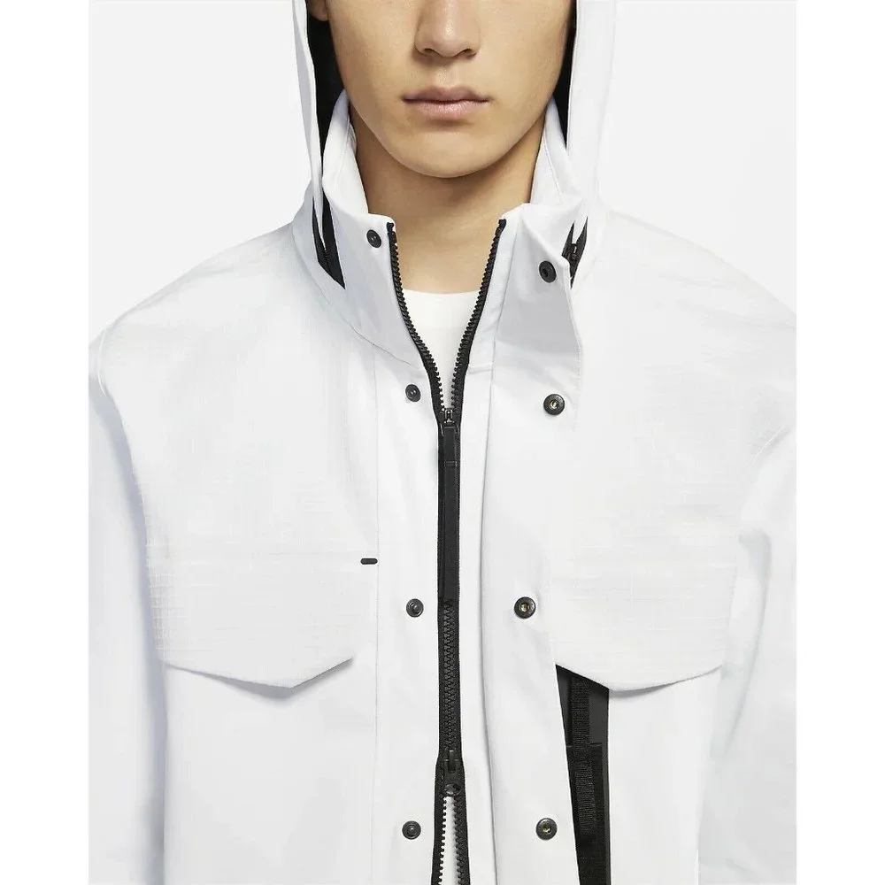 Nike Sportswear Tech Pack M65 Jacket Men's Water-repellent Long White CZ9309-100 - Picture 4 of 15
